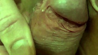 he strokes himself to climax alone