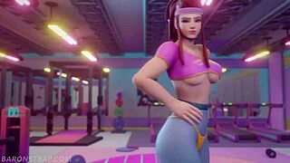 sombra tells brigitte their naughty workout includes face sitting on big tits