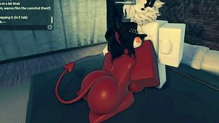 yo these two sexy demons with big asses and tits fuck hard in the condo collab