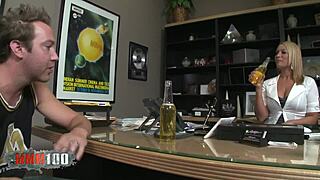 Big Cock Teases Horny Blonde Milf's Massive Ass Curves