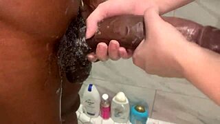 Stepbrother chats up stepsisters on first shower try nerves huge size fit worry gentle please