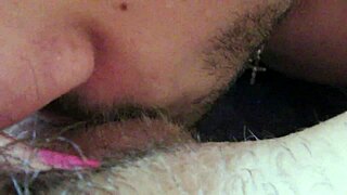 watch me lick and suck her huge hairy clit up close till she squirts massive orgasm