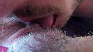 watch me lick and suck her huge hairy clit up close till she squirts massive orgasm