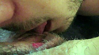 watch me lick and suck her huge hairy clit up close till she squirts massive orgasm
