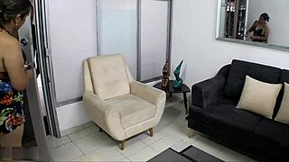 stepson's best friend ends up pounding my milf pussy in husband's room creampie spanish taboo