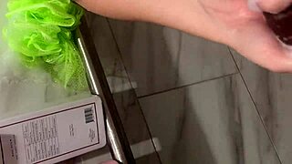 Stepbrother chats up stepsisters on first shower try nerves huge size fit worry gentle please