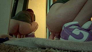 yo italian milf artemisia's big tits bounce in hot solo anal toy stretch!