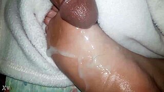 whoops my hot cumshot covers these shiny oiled feet