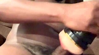 wait, your pocket pussy gripping my big cock that hard during this horny solo handjob?