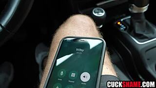 cuck hubby spies wife blowing and fucking another guy right there