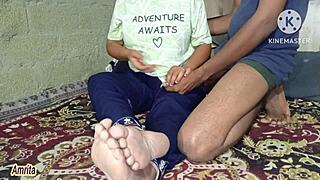 step sister sneaks into step brother's bed for secret amateur sex romp