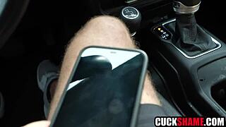 cuck hubby spies wife blowing and fucking another guy right there