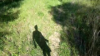 Petite teen screams then deepthroats monster cock outdoors