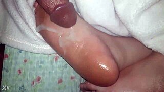 whoops my hot cumshot covers these shiny oiled feet