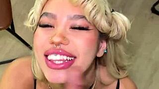 Blonde Bombshell Luna Luxe Worships Huge Cock Hungrily