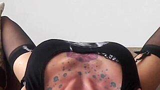 Amateur Submissive Chokes Gags on Deepthroat Facefuck Licking Balls Spitting Homemade!