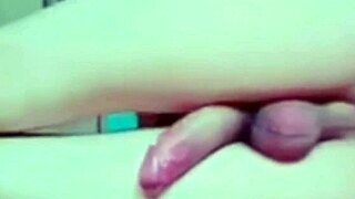 watch this sexy shemale cum hands free from prostate orgasm