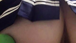 russian brunette 18+ teases her small tits and wet pussy with dildo reverse cowgirl close-up blowjob fantasy