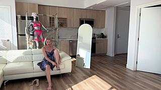 Trying on my new party dress with Sugarnadya sexy heels legs