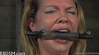 her bound body shakes from rough pussy pounding and spankings