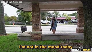 Brunette with hairy beaver blows for cash then takes creampie load