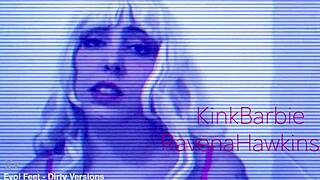 Kink Barbie Licks Mistress Ravena's Dirty Bare Feet in Bondage