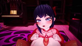 cute mita rides cowgirl in hentai squirting orgasm creampie frenzy