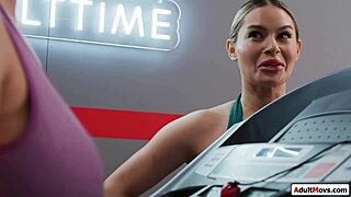 Busty Futa Babe Sucked Off by Asian Futa During Squats