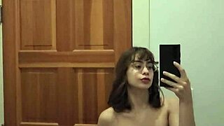 damn this horny college teen rips clothes for hot solo strip tease 🔥