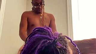damn, this broke purple dreadhead takes monster black cock in rough interracial pounding