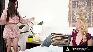 why rely on guys when stepmom teaches pretty maddy may to lick and masturbate her shaved pussy?