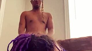 damn, this broke purple dreadhead takes monster black cock in rough interracial pounding