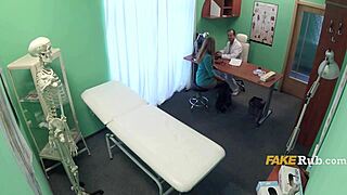 Doctor massages milf patient's back pain into horny pussy fuck hospital panties