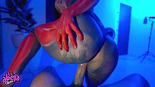 My Heart Races as Hot Spiderwoman Rides Fan to Cum Explosion