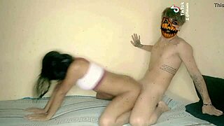 Flakael barebacks young stud hard during Halloween fuckfest