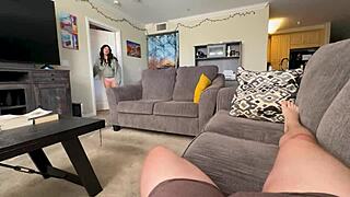 Sneaky Step Sis Cami Strella Rides Steve Rickz Huge Cock with Her Tight Pussy