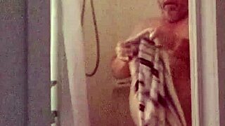 Cleaning Lady Bathes Small Cock After Vacuum Play in Shower