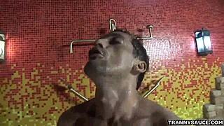 i love how tranny nicole marques sucks and jerks that thick cock so good