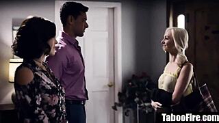 housewife catches husband cheating with young blonde babysitter