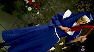 Naughty nun angel long fucks the cum out of katie k