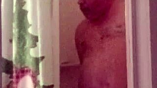 Cleaning Lady Bathes Small Cock After Vacuum Play in Shower