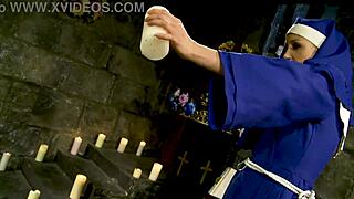 Naughty nun angel long fucks the cum out of katie k