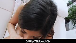 Stepdad punishes xxlayna marie in garage with deepthroat and pussy fuck