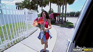 Flower girl spreads for tempting fuck tease