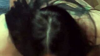 Petite brunette in chains kneels for deep face fuck craving