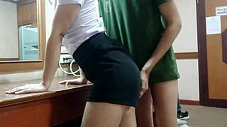 Japanese Student Girlfriend Deepthroats Squirts in Bedroom Cosplay Blowjob