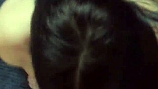 Petite brunette in chains kneels for deep face fuck craving