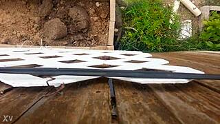 peeking over the fence for sneaky outdoor fucking