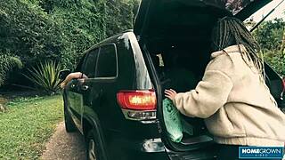 Scarlett Taylor and Naomi slurp huge dick blowjob doggystyle cum in mouth holiday threesome