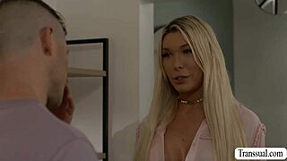 stud derek kage takes horny ts aubrey kate's bareback anal pounding